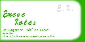 emese koles business card